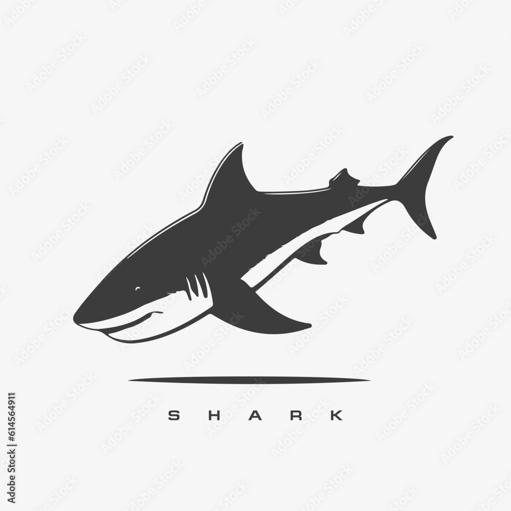 Modern vector shark logo template. Modern vector shark logo template.