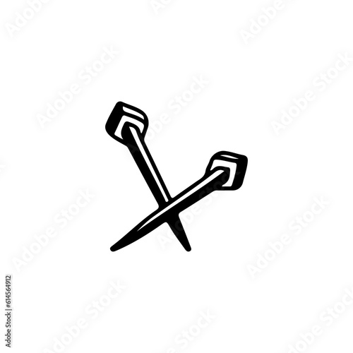 vector illustration of two nails