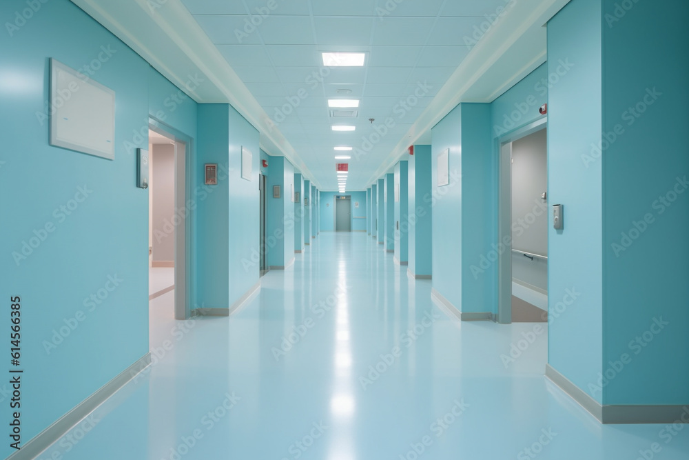 Hospital hallway, empty hospital corridor Hospital hallway, empty hospital corridor