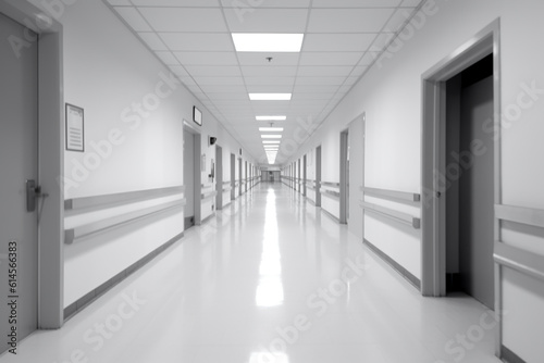 Hospital hallway, empty hospital corridor