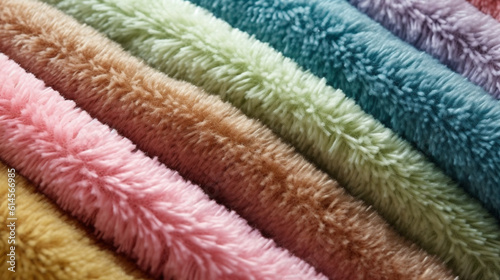 Fuzzy and fluffy chenille fabric with a soft texture, colorful fluffy fabric