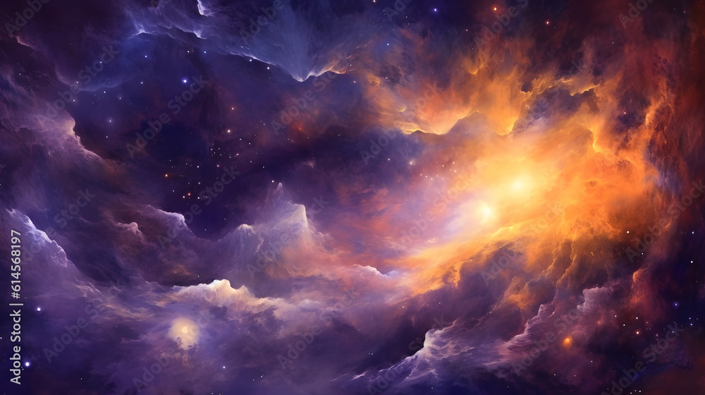 Fototapeta premium Immerse yourself in the captivating world of nebulas, Generative AI
