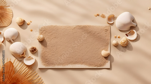 a group of seashells and rocks on sand