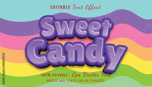 sweet candy 3d text effect with colorfull background