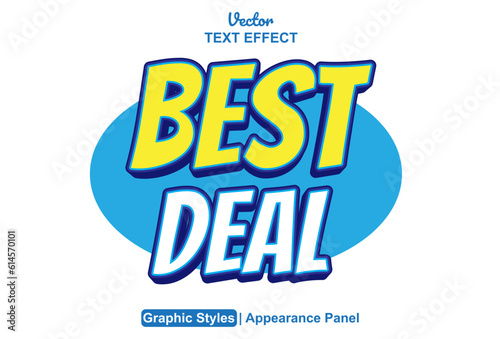 best deal text effect with blue graphic style and editable.