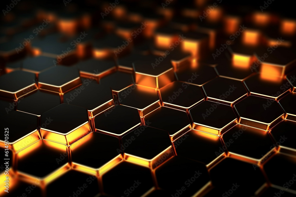 abstract gold background with hexagons 