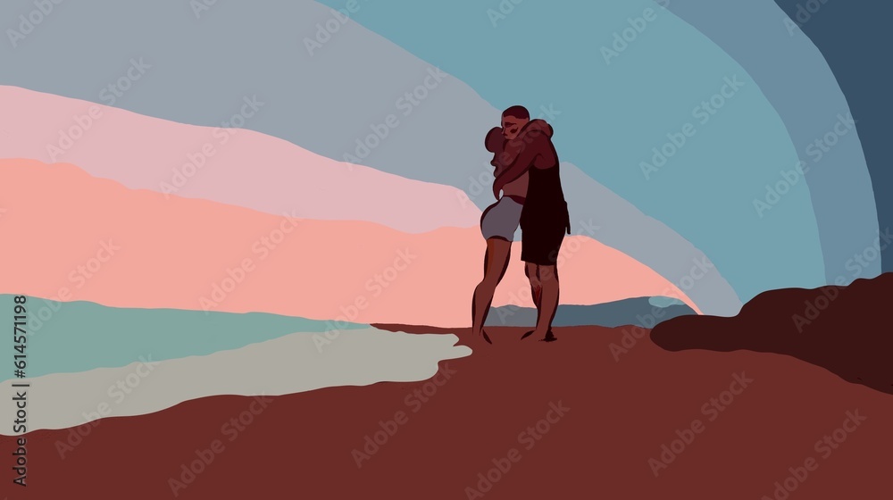 lovers on the beach