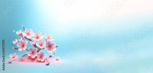 Cherry Blossom Flowers on a Pastel Background © Mystikal Forest