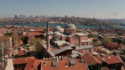 Molla Zeyrek Camii,converted from Bytazntium church Istanbul, drone footage, oe01 photo