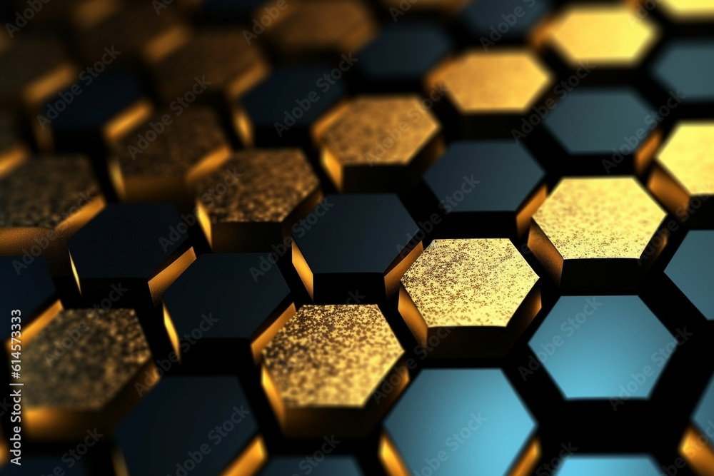 abstract gold background with hexagons 