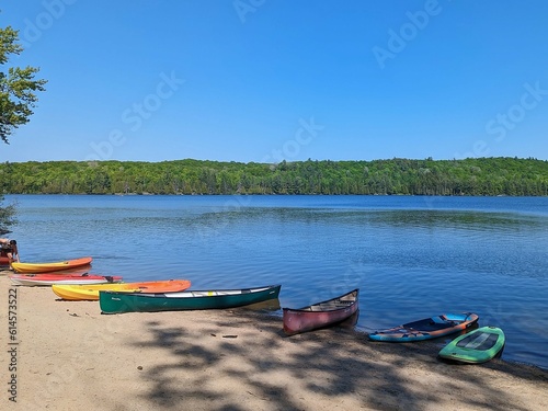Fototapeta Naklejka Na Ścianę i Meble -  Kayaks at the beach