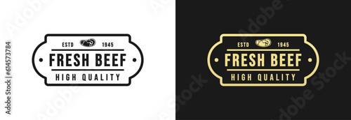 Fresh Beef Logo or Fresh Beef Label Vector Isolated in Flat Style. Best Fresh Beef logo for product packaging design element. Elegant Fresh Beef label for packaging design element.