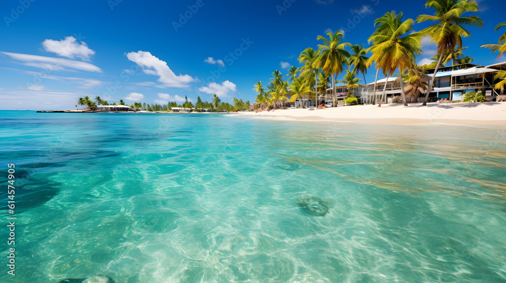 Naklejka premium Tropical Paradise, Generative AI