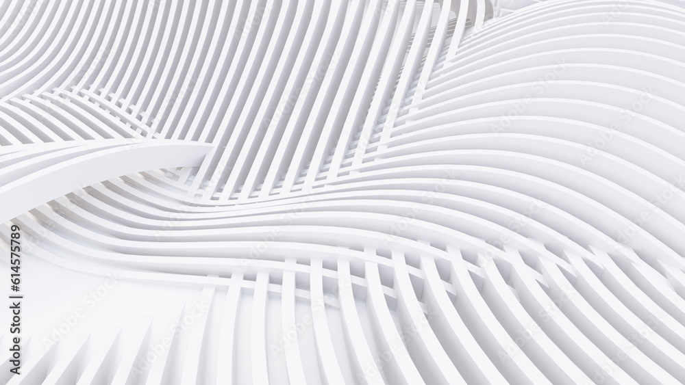 Abstract Curved Shapes. White Circular Background. Abstract Curved Shapes. White Circular Background.