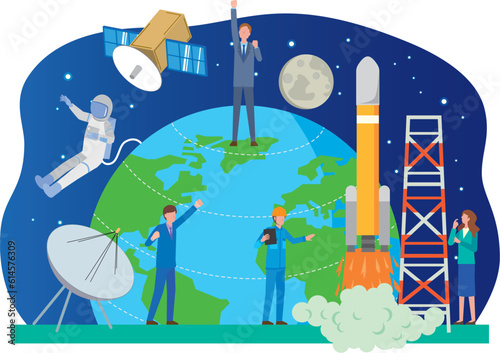 宇宙ビジネスのイメージイラスト