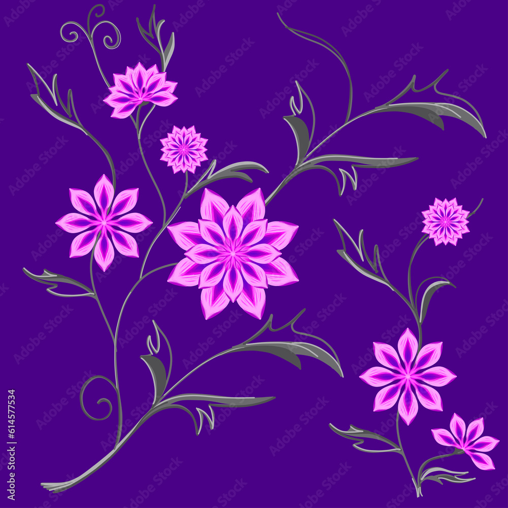 Floral background for textile, fabric, covers, wallpapers, print, gift wrapping, home decor. Illustration.