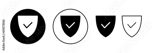 Shield check mark icon vector for web and mobile app. Protection approve sign. Insurance icon