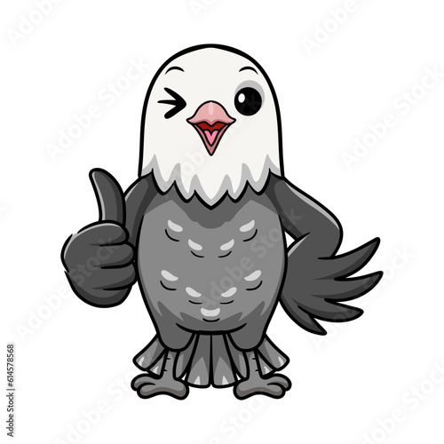 Cute roseicollis opaline malva love bird cartoon giving thumb up