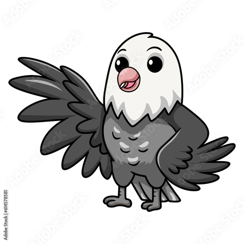 Cute roseicollis opaline malva love bird cartoon waving hand