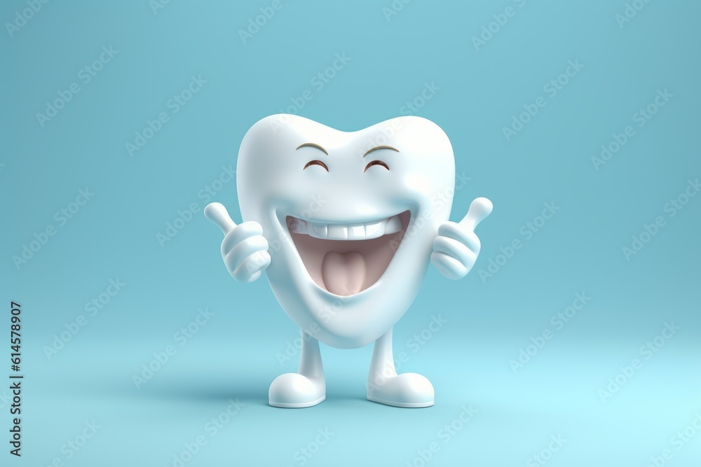 Toothy, Smiling Dental Delight: A Cartoon Portrait Giving Thumbs Up, Generative AI Toothy, Smiling Dental Delight: A Cartoon Portrait Giving Thumbs Up, Generative AI