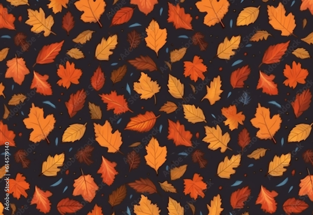 autumn leaves seamless pattern