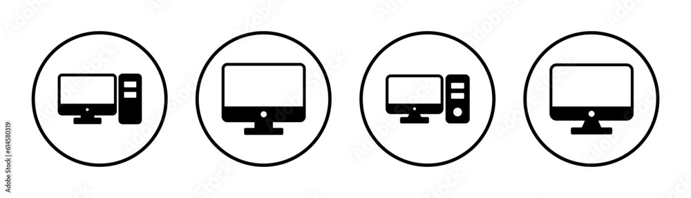 Computer icon set illustration. computer monitor sign and symbol Computer icon set illustration. computer monitor sign and symbol