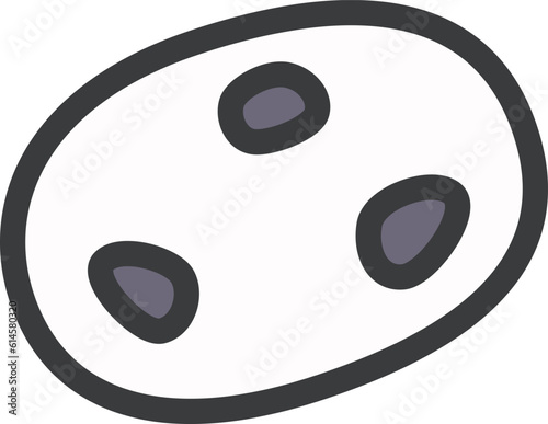 ミニミニカラー飲食物イラスト　豆大福