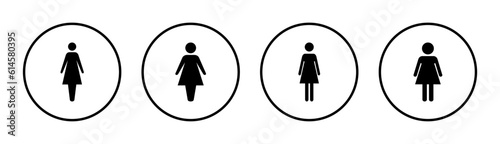 Female icon set illustration. woman sign and symbol
