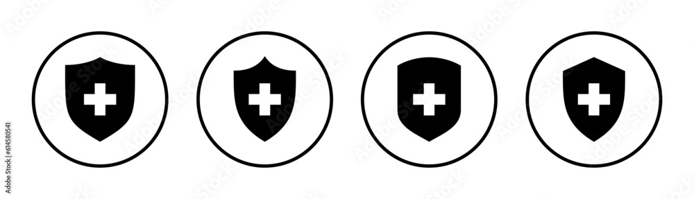 Health insurance icon set illustration. Insurance document sign and symbol Health insurance icon set illustration. Insurance document sign and symbol
