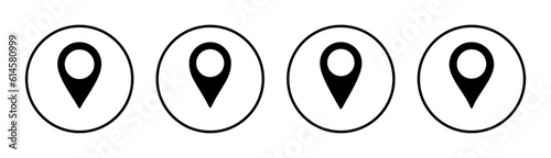 Pin icon set illustration. Location sign and symbol. destination icon. map pin