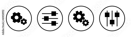 setting Icon set illustration. Cog settings sign and symbol. Gear Sign