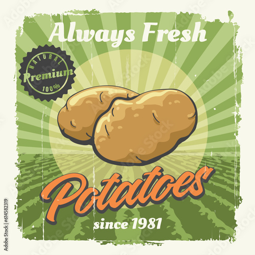 Potatoes retro poster