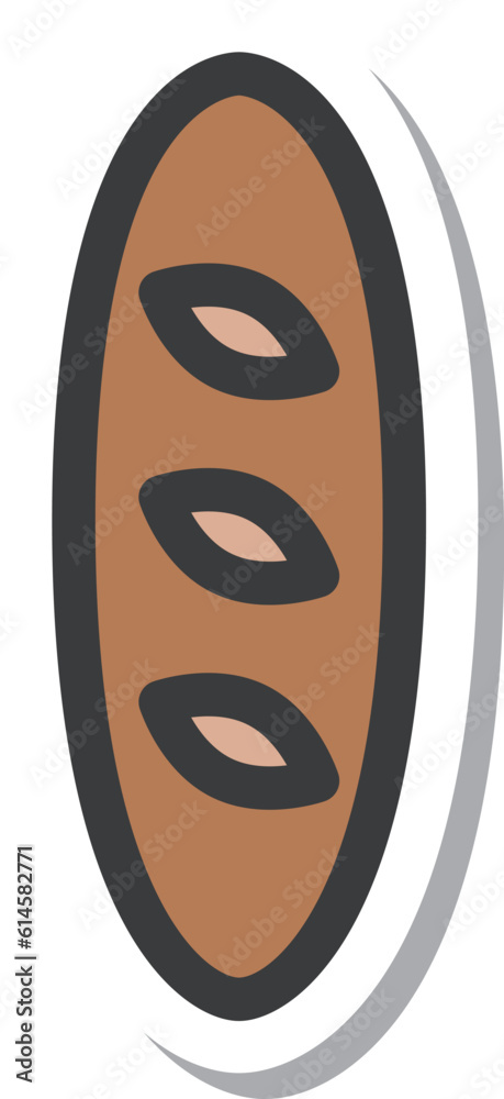 ミニミニステッカー風飲食物イラスト フランスパン ミニミニステッカー風飲食物イラスト フランスパン