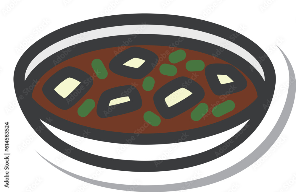 ミニミニステッカー風飲食物イラスト 麻婆豆腐 ミニミニステッカー風飲食物イラスト 麻婆豆腐