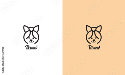 Cute Poodle Logo, vector graphic design