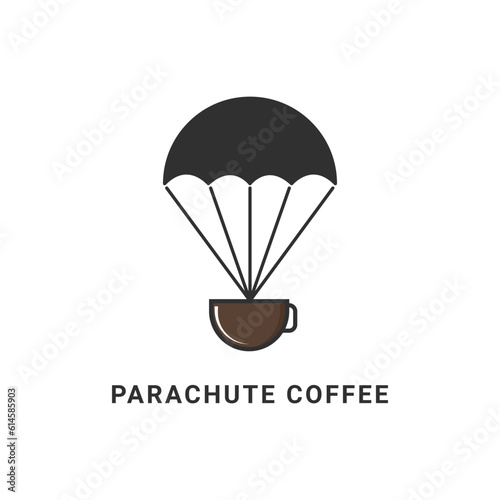 coffee parachute logo design concept