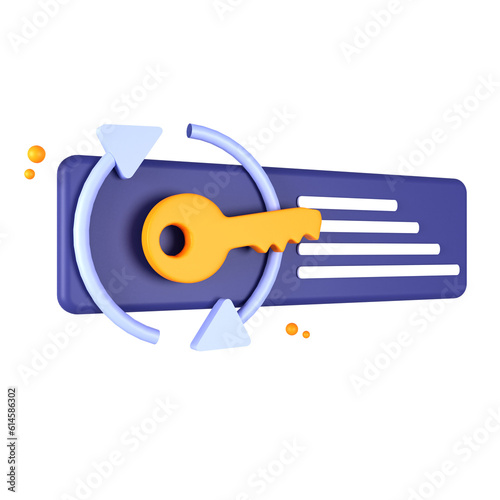 3d illustration keyword object. 3D creative SEO design icon. 3D Rendering.
