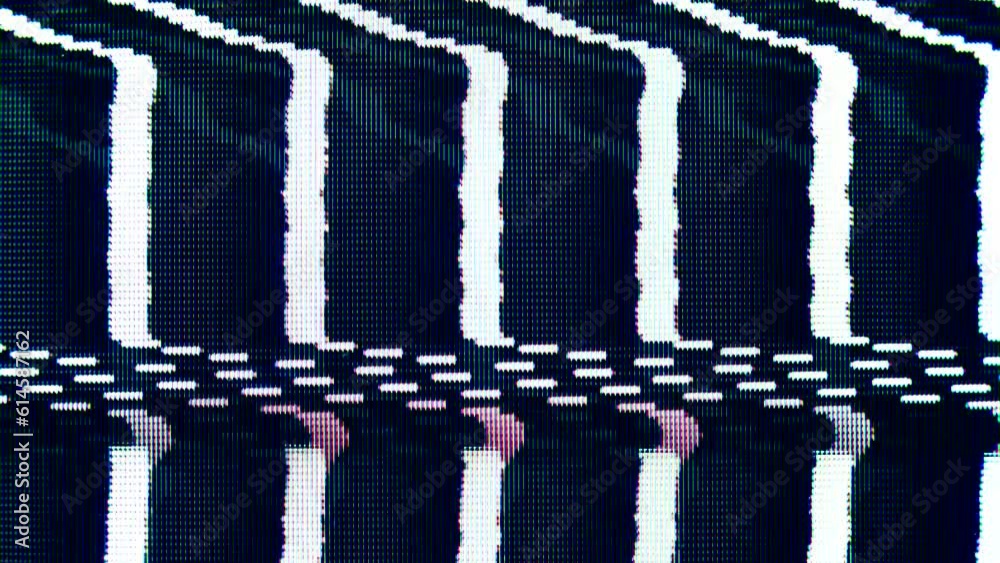 VHS effect of vertical lines being distorted into "zebra" form. Glitch
