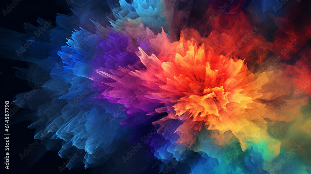 Generative AI, Colorful Explosions: Abstract Patterns and Vibrant Hues