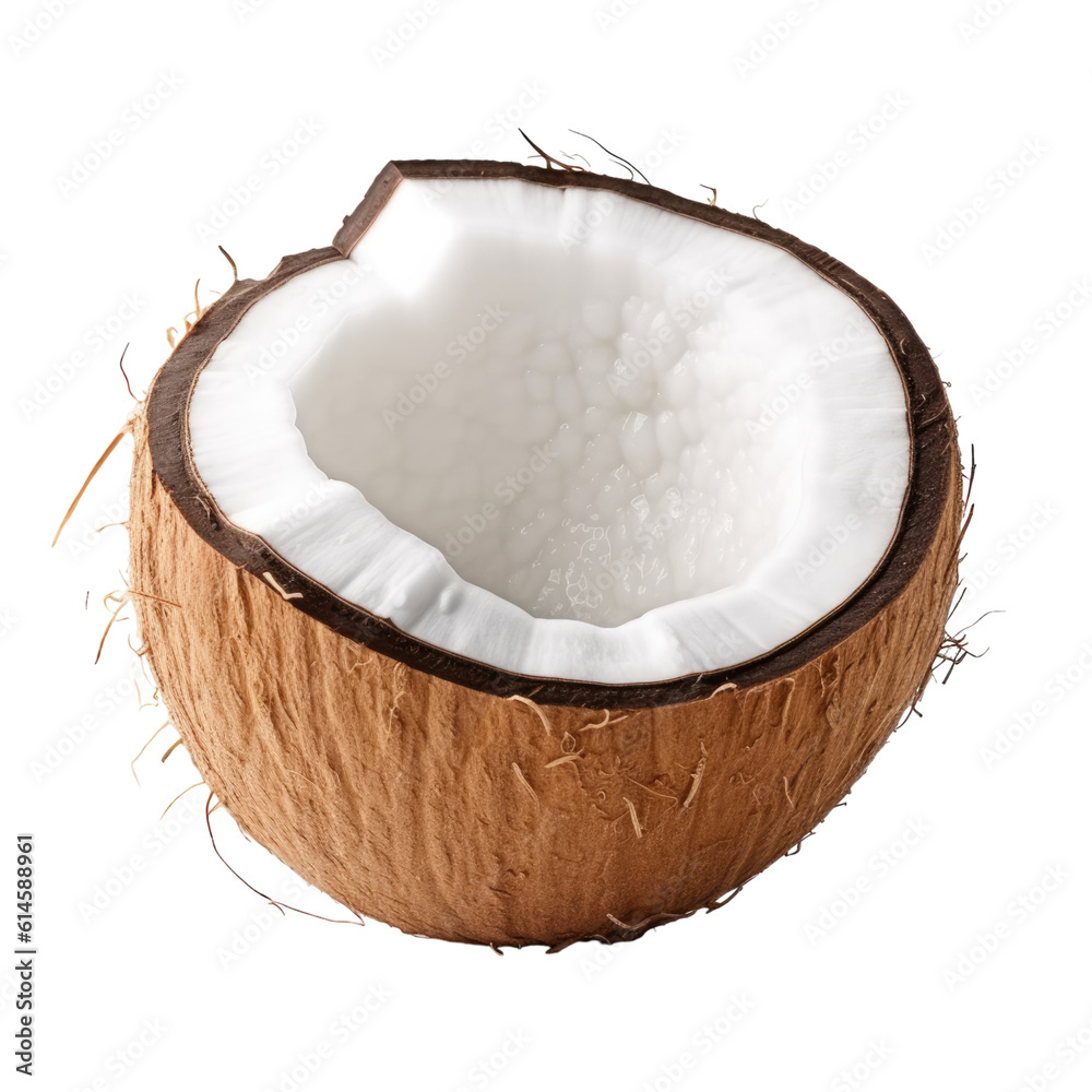 coconut isolated on a transparent background, generative ai coconut isolated on a transparent background, generative ai