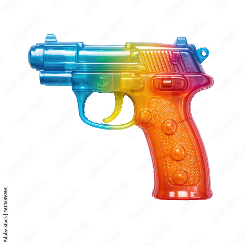 water pistol isolated on a transparent background, generative ai water pistol isolated on a transparent background, generative ai