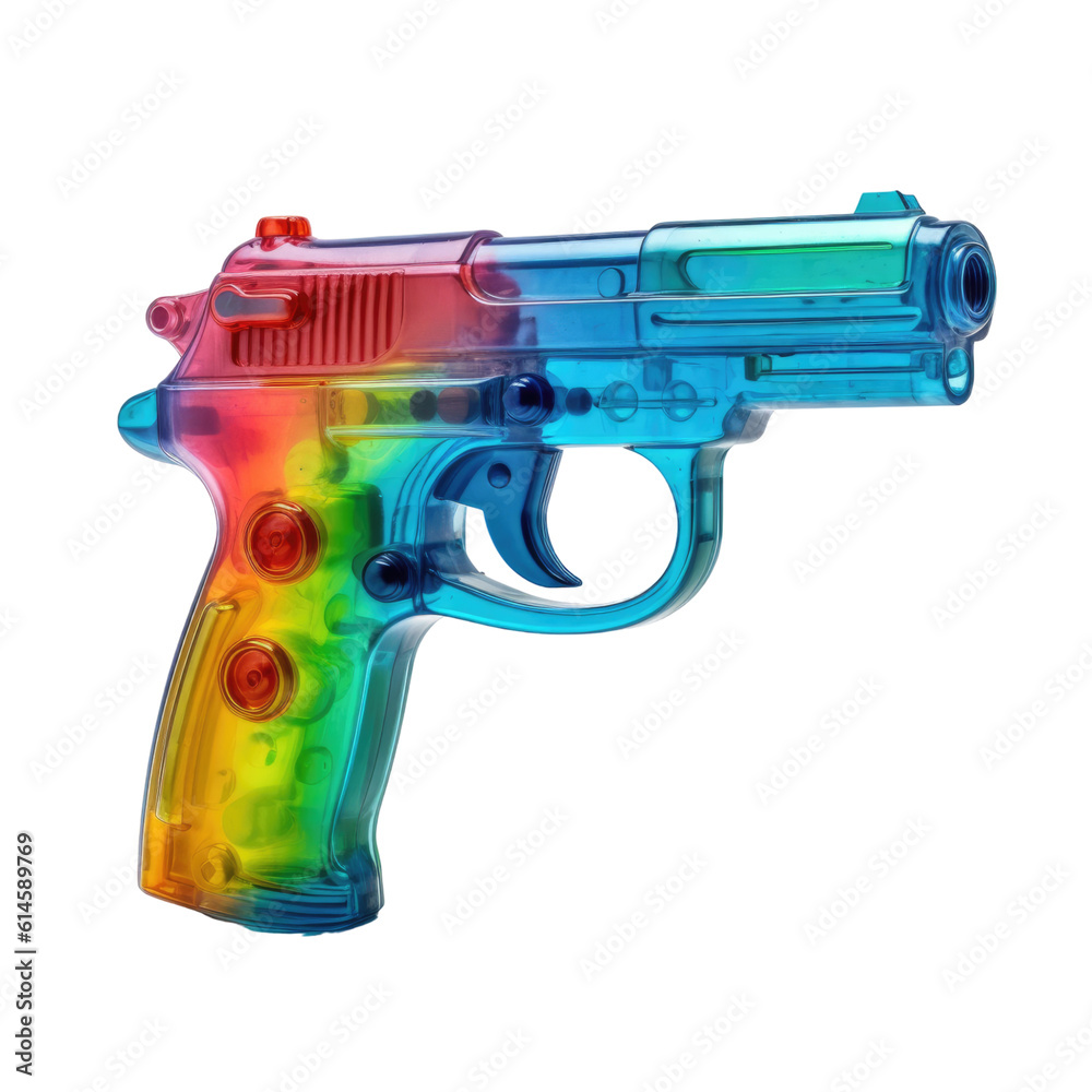 water pistol isolated on a transparent background, generative ai water pistol isolated on a transparent background, generative ai