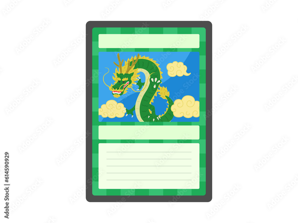 Fototapeta premium トレーディングカードの、ドラゴンのクリーチャーカードのイラスト