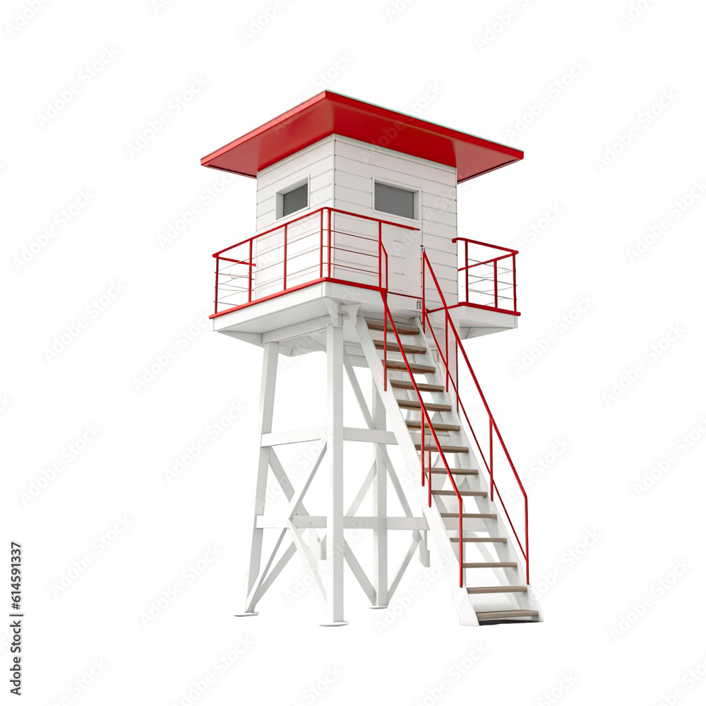 lifeguard tower isolated on a transparent background, generative ai
