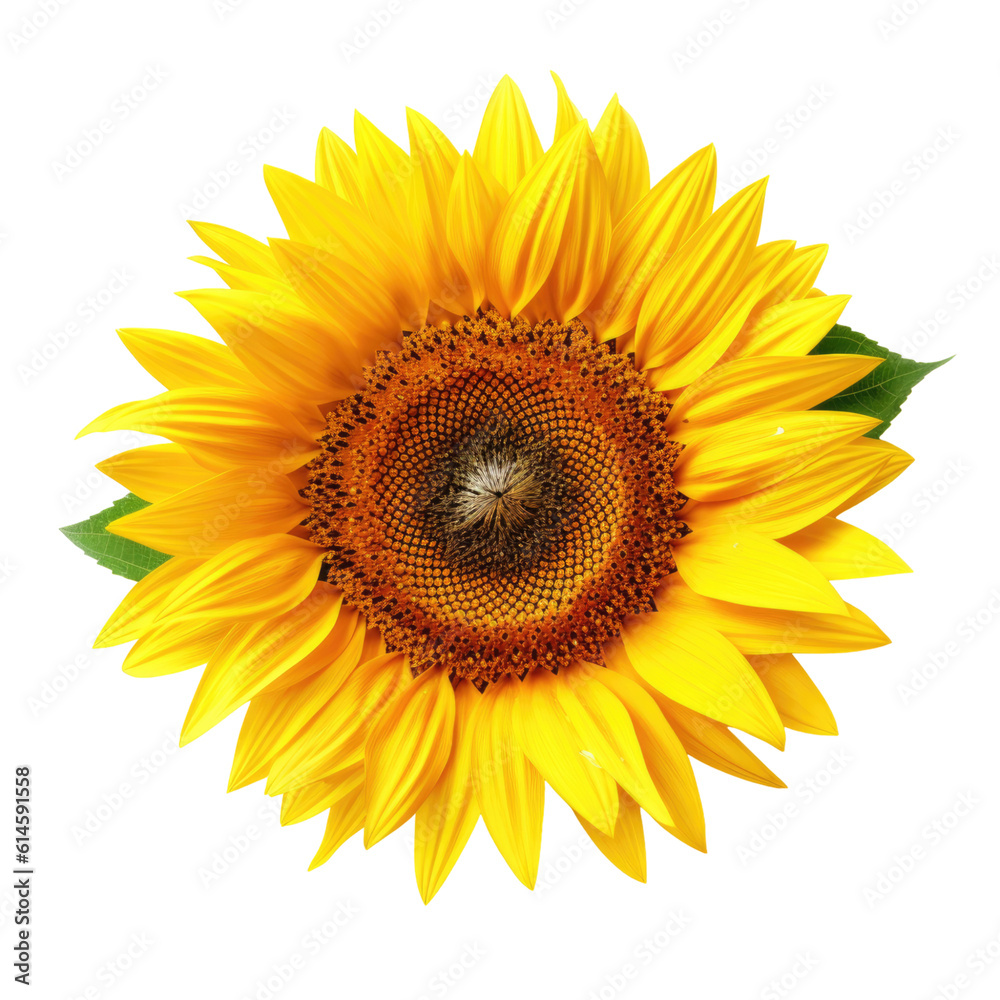 Fototapeta premium sunflower isolated on a transparent background, generative ai