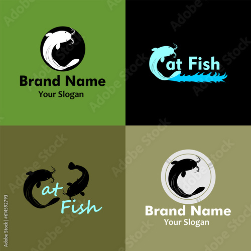 catfish illustration logo design