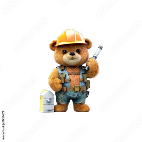 Builder Bear is a strong bear wearing a hard hat. © MADMAT