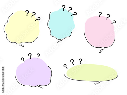 クエスチョンマーク付き　吹き出しセット2