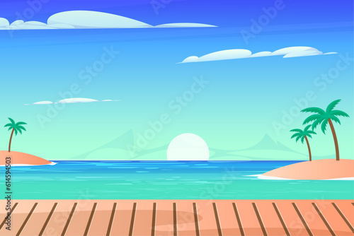 scenery beach landscape summer background © AinStory