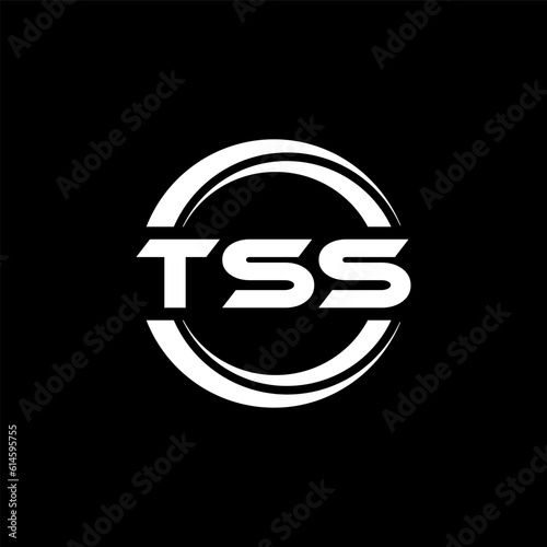 TSS letter logo design with black background in illustrator, vector logo modern alphabet font overlap style. calligraphy designs for logo, Poster, Invitation, etc.